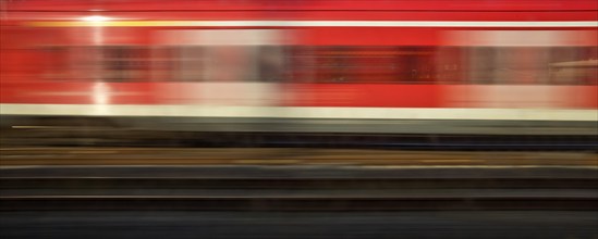 Long exposure from a moving train, Wetzlar, Hesse, Germany, Europe