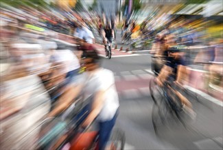 Cycling and environmental organisations demonstrate against transport policy. The bicycle