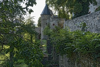 Castle gate, south gate of the medieval Friedberg castle, moat, deer moat, old town, Friedberg,