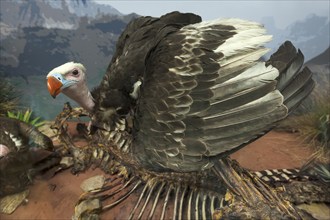 White-headed vulture (Trigonoceps occipitalis), Natural History Museum, opened 1889, Vienna,