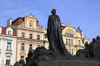 Jan Hus Monument on the Old Town Square, Prague, Czech Republic, Europe