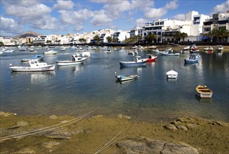 Boats in the harbour Charco de San Ginés, Arrecife, Lanzarote, Canary Islands, Spain, Europe