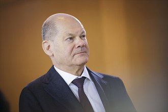 Olaf Scholz (SPD), Federal Chancellor, pictured during a meeting of the Federal Cabinet. Berlin, 24