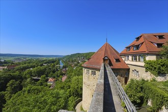 Hohentübingen Palace, view over Tübingen, Neckar, River Museum of the University of Tübingen MUT,