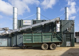 Newtainer drying machinery biogas electricity generation, AgriGen Ltd, Bentwaters Park, Suffolk,