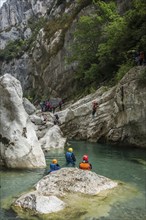 Canyoning, Verdon Gorge, Gorges du Verdon, Verdon Regional nature park Park, Provence,