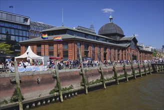 Europe, Germany, Hamburg, Elbe, harbour birthday, St. Pauli, jetty Altona, fish auction hall, event