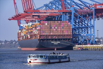 Port of Hamburg, Waltershofer Hafen, HHLA Container Terminal Burchardkai, Container Freighter