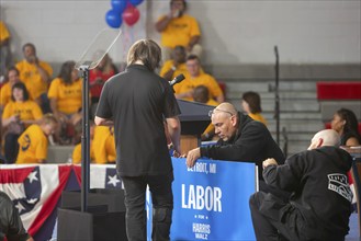 Detroit, Michigan, USA, 2 September 2024, The stage was prepared for a Labor Day Kamala Harris