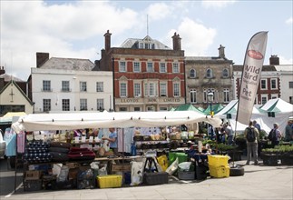 Stalls in market place Devizes, Wiltshire, England, United Kingdom, Europe