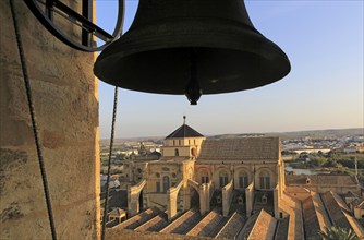 Raised angle view of Great Mosque, Mezquita cathedral, former mosque building in central, Cordoba,