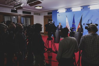 (R-L) Annalena Bärbock (Alliance 90/The Greens), Federal Foreign Minister, and Radoslaw Sikorski,