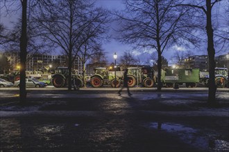 Road blockades in the centre of Berlin, taken as part of the farmers' protests in Berlin, 15.01