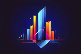 Abstract wallpaper illustration symbolizing finance and business, AI generated