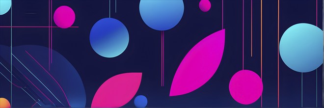 Abstract minimalist illustration theme in vibrant neon color accents symbolizing fun and ease, AI