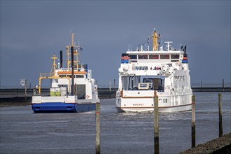 Ferry from Norddeich to the island of Norderney, for vehicles and passengers, Frisia IV, in the