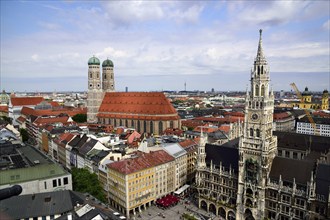 Europe, Germany, Bavaria, State Capital Munich, City, Marienplatz, Church of Our Lady, City Hall,