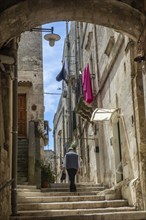 Paths and corridors in the cave town of Matera. The cave settlements, Sassi, are a UNESCO World