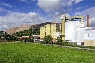 K & S potash plant, potash and salt mine with Monte Kali, Kaliberg or Kalimandscharo, overburden