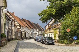 Half-timbered house in the old town centre of Arneburg, district of Stendal, Saxony-Anhalt,