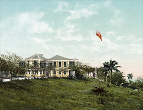 Governor's residence, Nassau, Bahamas, digitally restored reproduction from a 19th century