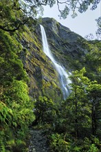 Waterfall on the Routebrun Track, Routeburn Valley, Routeburn Track, Humboldt Mountains, Mount