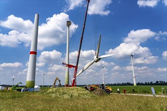 Repowering of a wind farm near Issum, 9 older wind turbines from the manufacturer Enercon (model