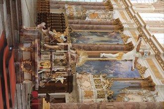 Interior of the Cistercian Abbey Church Fürstenfeld in Fürstenfeldbruck, Upper Bavaria, Bavaria,