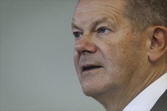 Olaf Scholz, Federal Chancellor, during a press conference in Berlin, 28 August 2024