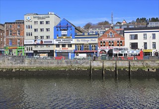 Colourful buildings on Patricks Quay, River Lee, City of Cork, County Cork, Ireland, Irish