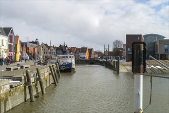 Inland harbour, Husum, Schleswig-Holstein, Germany, Europe