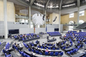 Plenary of the German Bundestag recorded during the government questioning, in Berlin, 24/04/2024