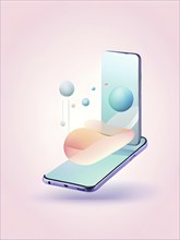 Abstract illustration wallpaper symbolizing the essence of mobile working, AI generated