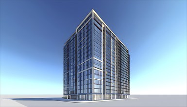 Three dimensional rendering of Modern high-rise building, AI generated