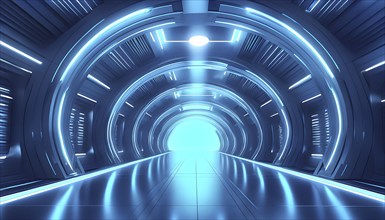 3d rendering of architecture visualization of a futuristic passageway, AI generated