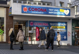 Corona test centre and vaccination centre, in the city centre, Bochum, North Rhine-Westphalia,