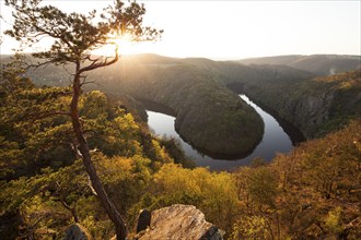 Viewpoint Máj, Czech Republic. Vltava bend at sunset