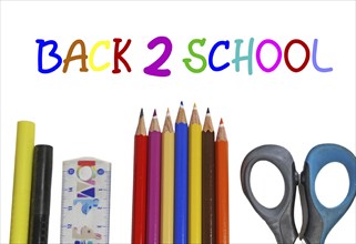 Symbolic image for the start of the new school year with English text