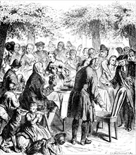 Catering for the Salzburgers, Protestant religious refugees in Prussia, Unter den Linden, Berlin,