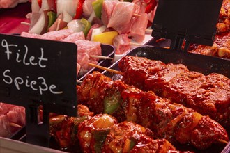 Meat counter in a butcher's shop