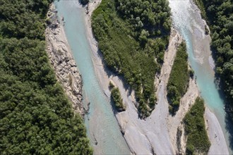 Upper Isar at the Sylvenstein reservoir, Isar at the inlet to the Sylvensteinsee, near Lenggries,