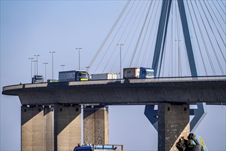 The Köhlbrand Bridge in the port of Hamburg, spans the 325 m wide Köhlbrand, an arm of the