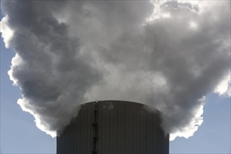 Cooling tower of KNG, Kraftwerks- und Netzgesellschaft mbH. The coal-fired power plant generates