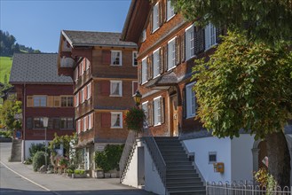 Schwarzenberg, Bregenz district, Bregenzerwald, inn, wooden house, architecture, Voralberg,