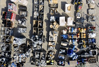 Building materials stored in crates at the Tesla Giga Factory