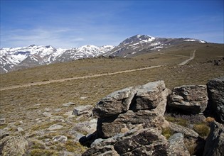 Landscape of Sierra Nevada Mountains in the High Alpujarras, near Capileira, Granada Province,