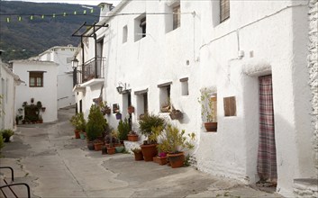 Houses in the village of Capileira, High Alpujarras, Sierra Nevada, Granada province, Spain, Europe