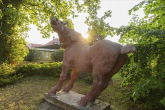 Winery Drei Herren, art object in the vineyard.wild horse, by Alexander fisherman, Radebeul