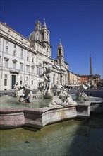 Fontana del Moro, Moor Fountain, Church of Sant'Agnese in Agone, Piazza Navona, Parione