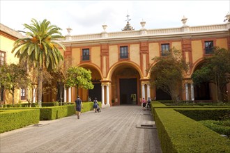 Palace of King Carlos the fifth, Alcazar palaces, Seville, Spain, Europe